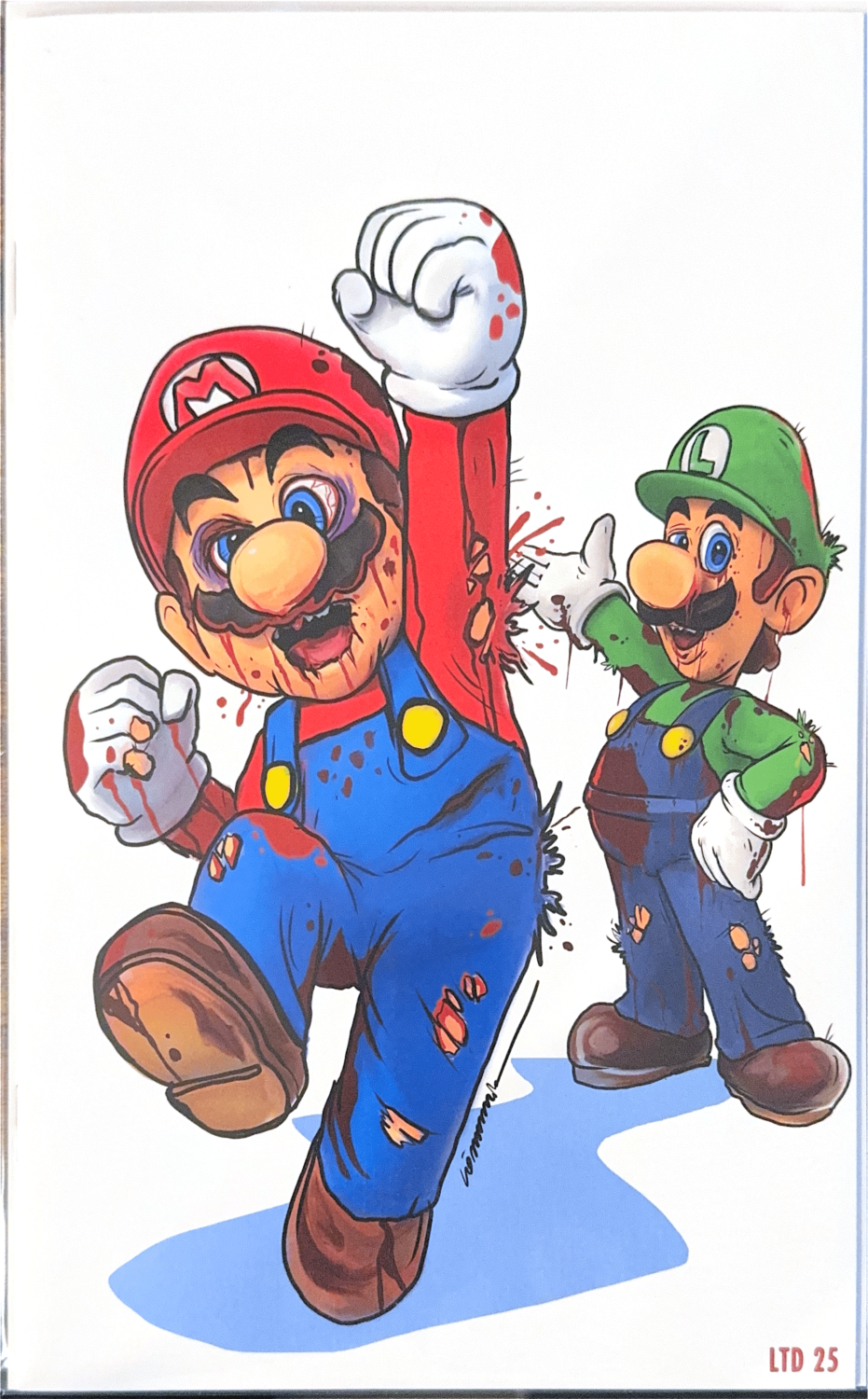 Gorkem Demir Studio Presents #1 A - Battle Damaged Mario Brothers (LTD 25)