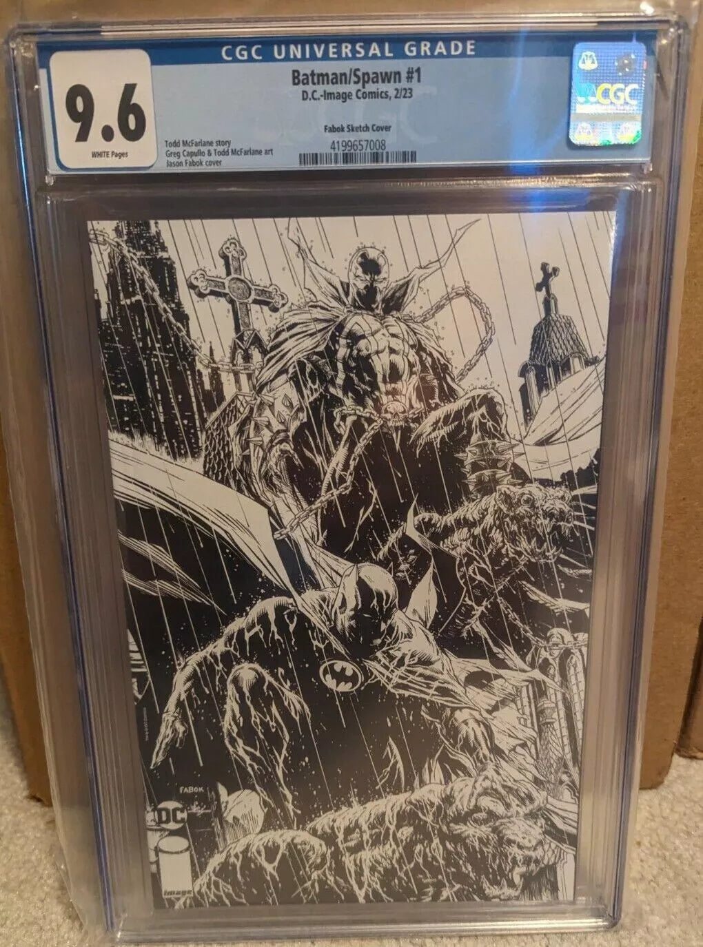 Batman / Spawn #1 J - Incentive Jason Fabok Black & White Cover
