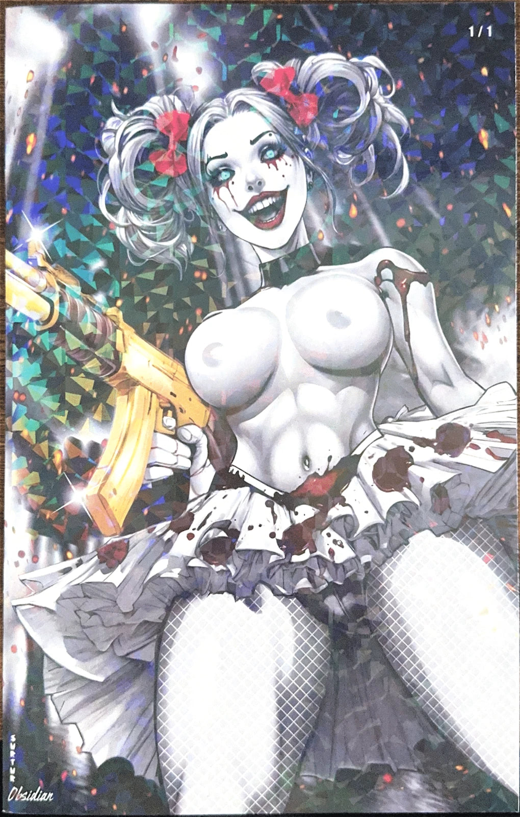Obsidian & Surtur Cover Compilations #2 - "Harley Quinn" Topless Shattered Glass 1/1