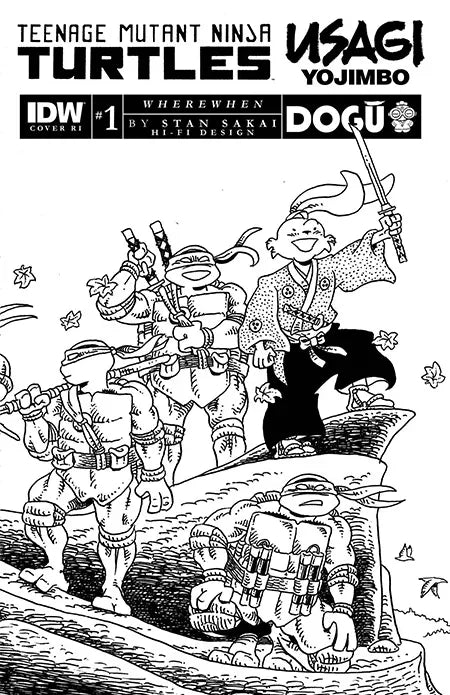 Teenage Mutant Ninja Turtles / Usagi Yojimbo: WhereWhen #1 E - Stan Sakai B&W Variant (1:15)