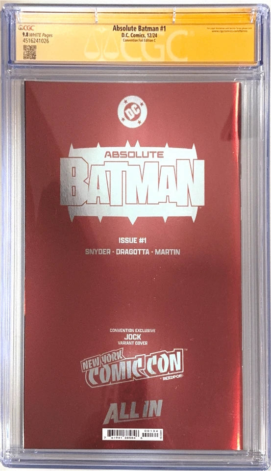 Absolute Batman #1 V - Jock Exclusive Variant