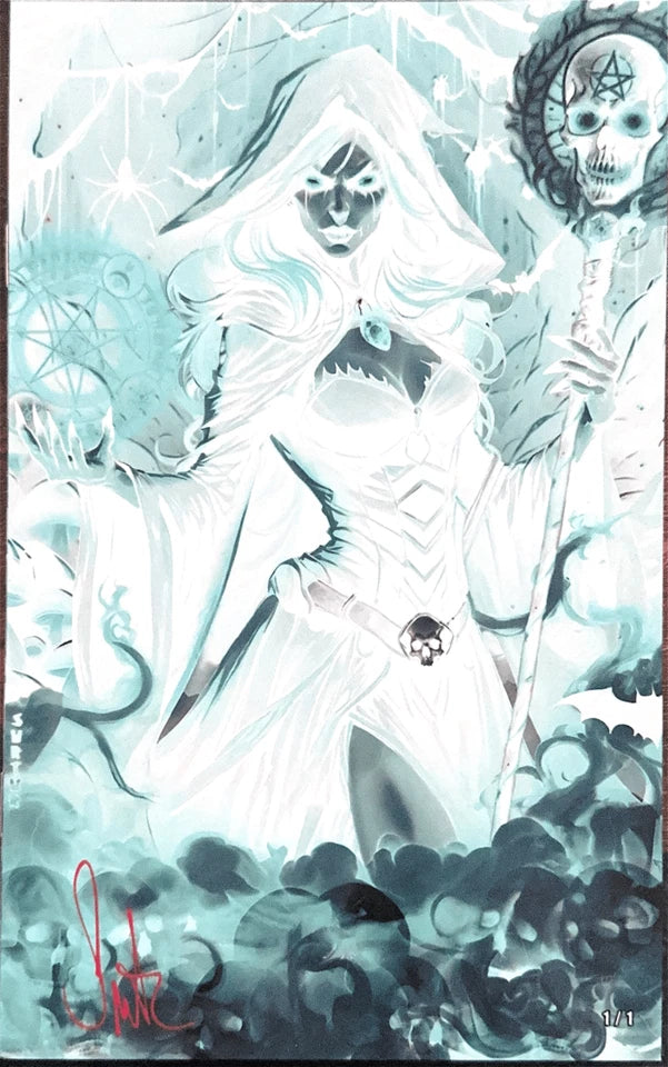 Fright Weaver Preview #1 - Witchy Negative Space METAL Variant 1/1 Auto w/ CoA