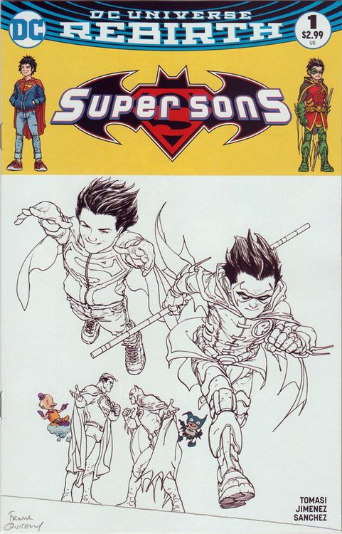 Super Sons #1 F - Hall of Comics Frank Quitely B&W variant